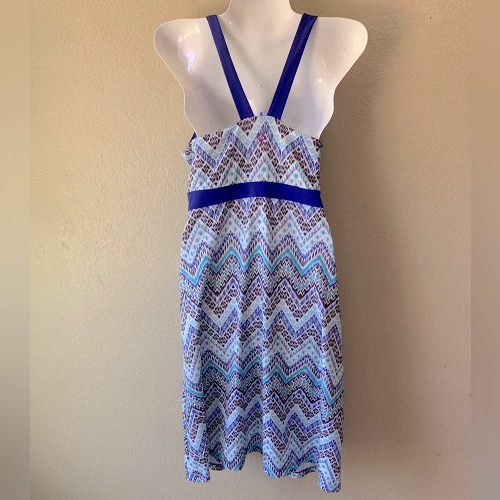 PRANA Chevron Print Blue Purple Golf Tennis Athletic Dress Size XL - Picture 3 of 9